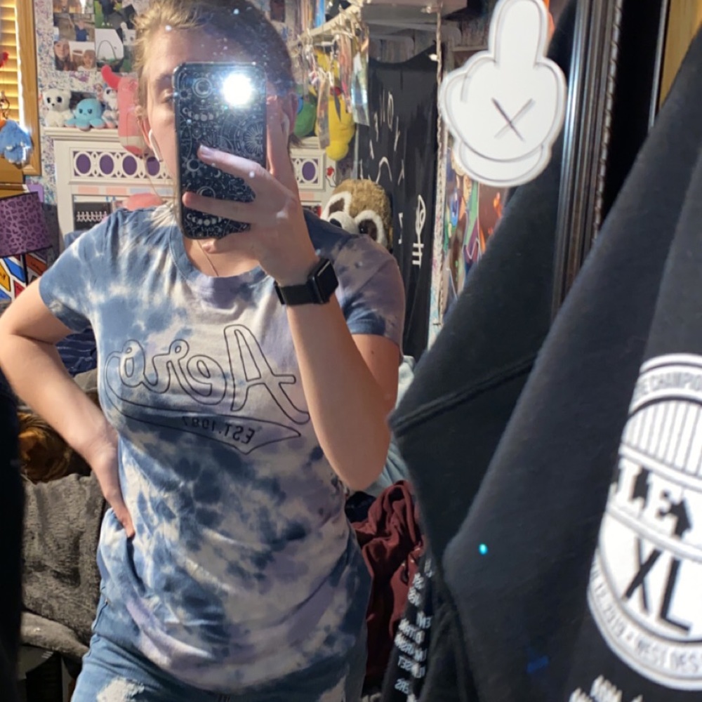 blue and purple tie dye aeropostale t-shirt